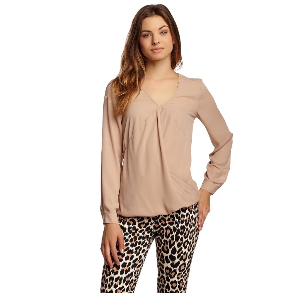 Ro & De NWT Long Sleeve Wrap Front Blouse Small